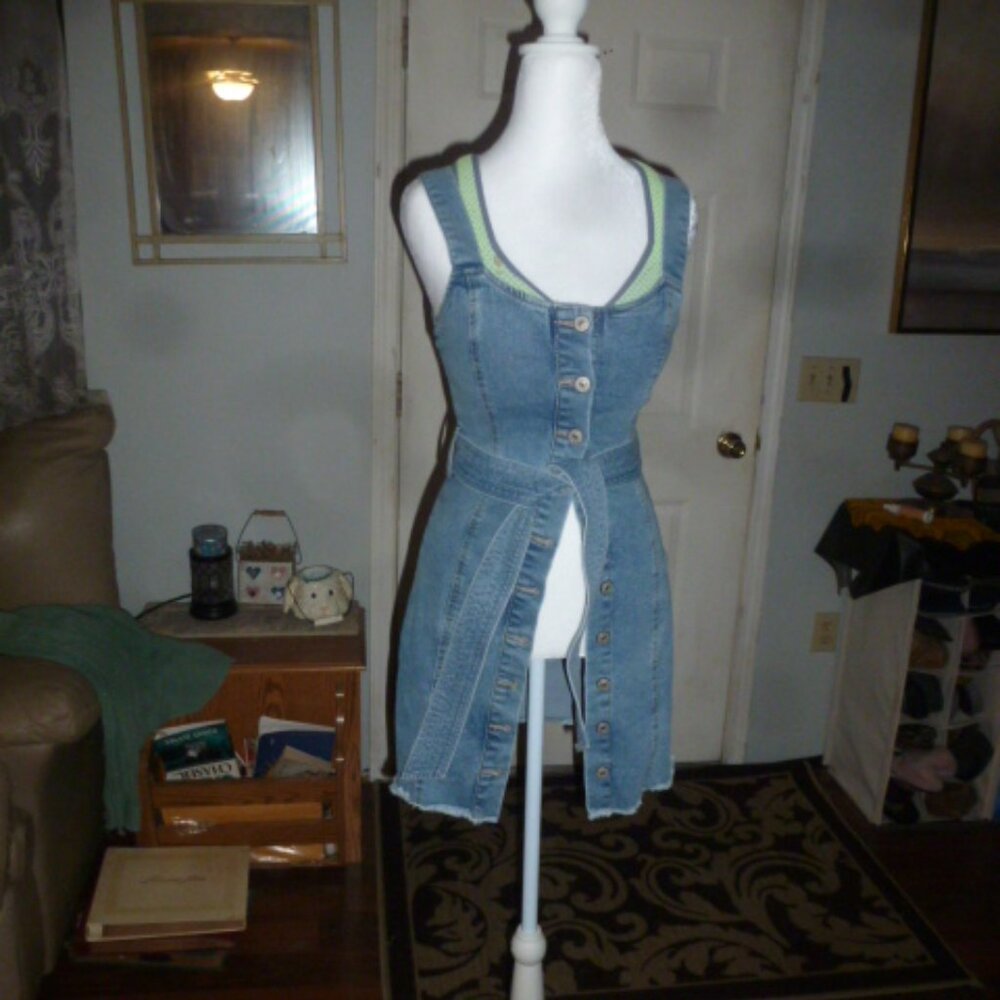 ✨ REWASH Blue Denim Button-Front Dress / Tunic – XS ✨